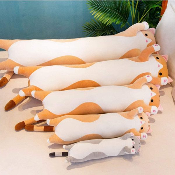 Plus Doll Toy Cat, Stuffed Toys Long Cotton Cute Cat Shape Doll Comfort Plush Toy Soft Sleeping Pillow - Image 2