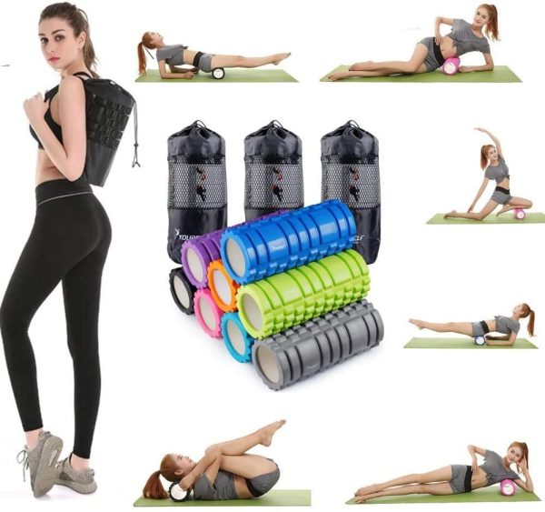 SYOURSELF Foam Roller With Massage Ball -13" x 5.5" for Muscle Massage Eco-friendly EVA, Trigger Point-Deep Tissue, Myofascial Release, Physical Therapy for Pain Relief, Exercise, Yoga, Pilates+Instructions, Carry Bag