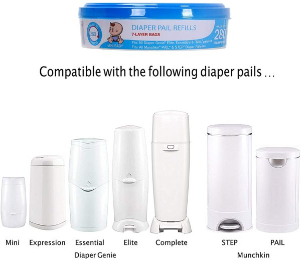 Diaper Pail Refills Compatible with Genie and Munchkin Pails ,4-6 Months Supply,1120 Count (Pack of 4) - Image 8