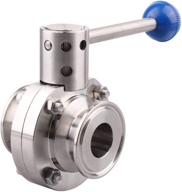 Sanitary Butterfly Valve with Pull Handle Stainless Steel 304 Tri Clamp Clover (1 Inch) - Image 4