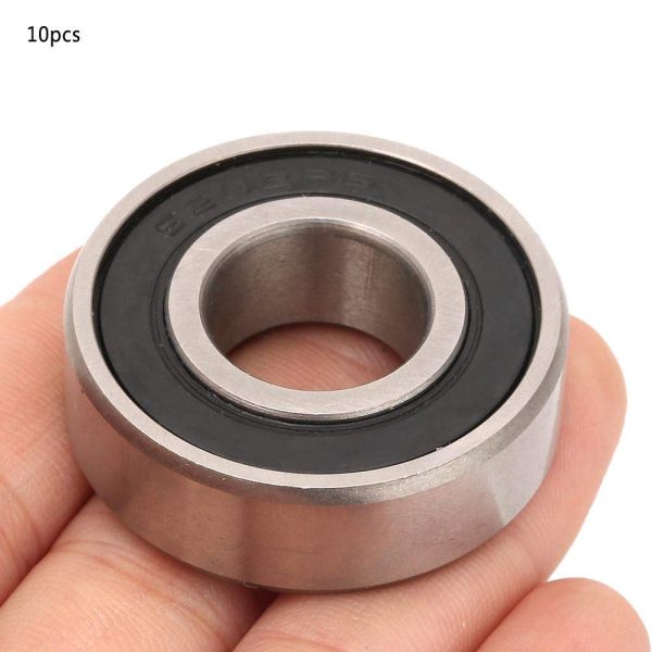 10Pcs 15mm Deep Groove Ball Bearing, 6202-RS Black Bearing Steel Ball Bearing for Gearboxes - Image 6