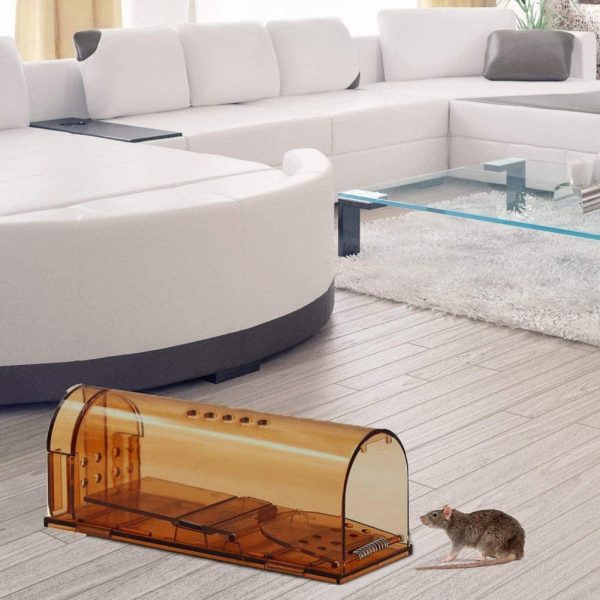 2 Pack Humane Mouse Trap, Reusable Live Mice Trap for Indoor Outdoor Use, Mouse Traps Easy to Set and Clean, Catch and Release Cage for Small Rodent, Pets Safety (Small) - Image 4