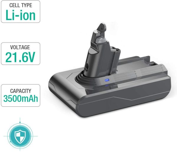 3500Ah V6 Battery 21.6V Upgraded Li-ion for V6 Animal Motorhead Absolute Slim SV03 SV04 SV05 SV06 SV07 SV09, DC58 DC59 DC61 DC62 DC72 DC74 - Image 6