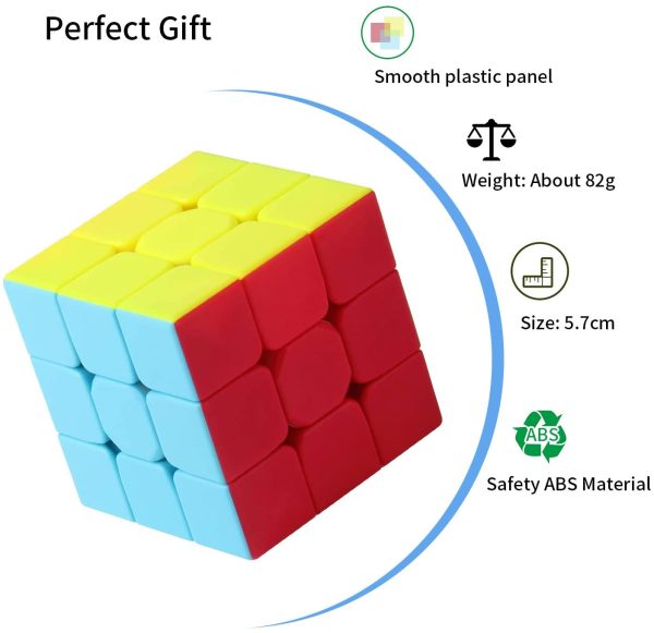 ROXENDA 3x3 Speed Cube, 3x3x3 Qiyi Warrior S Speed Cube Stickerless Frosted Puzzle Magic Cube