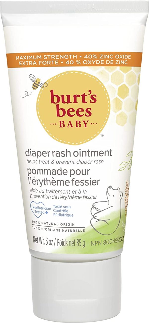 Burt's Bees Baby Diaper Rash Ointment, Maximum Strength, 40% Zinc Oxide, 100% Natural Origin, Pediatrician Tested, Mother's Day Gift, 85g - Image 3