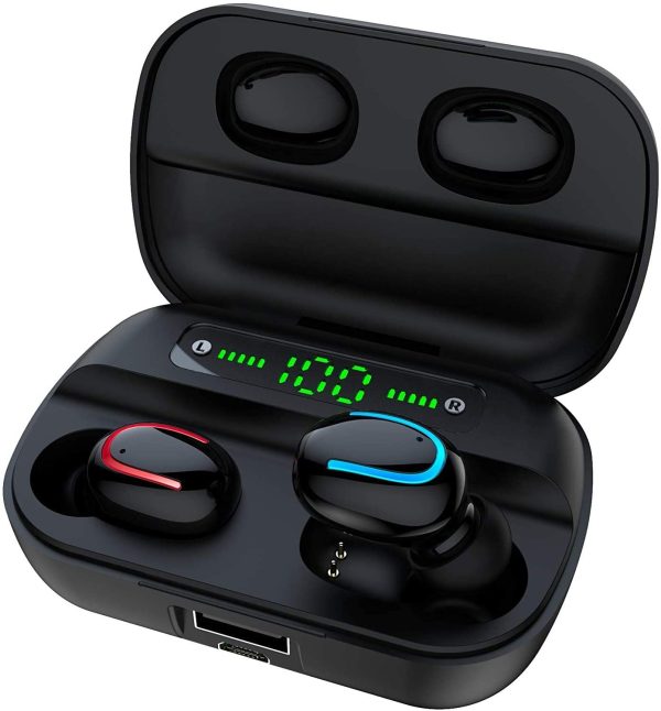 Wireless Earbuds,  Headphones Wireless Immersive Bass Sound Bluetooth 5.0 Headphones with Noise Cancellation Mic, IPX5 Waterproof Bluetooth Earphone with Charging Case for Work, Sports - Image 7