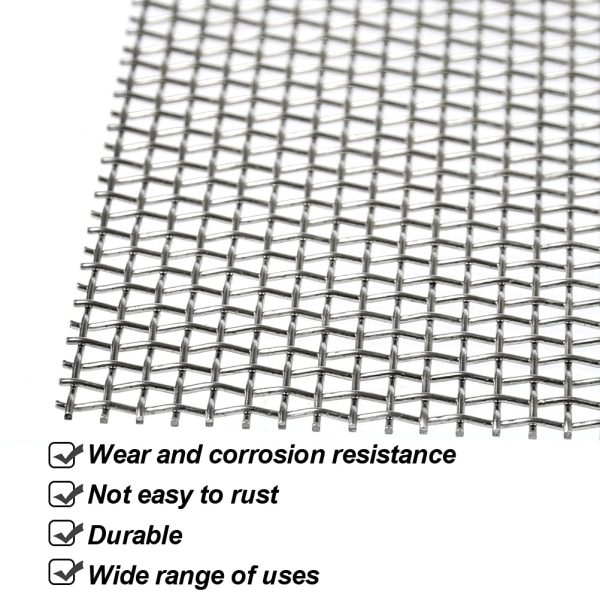 Metal Screen Mesh 3 Pcs 304 Stainless Steel Woven Wire 5 Mesh-12"x8"Metal Mesh Sheet Great for Air Ventilation-Replacements Wire Mesh Window Screen Mesh for Filter,Security,Garden - Image 2