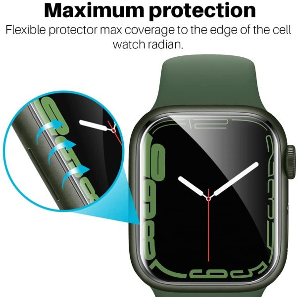 [6 Pack] LK Screen Protector for Apple Watch Series 4 / 5 / 6 / SE-40mm, Apple Watch Series 7 41mm, Tempered glass, Anti-Bubble, Flexible TPU Clear Film - Image 7