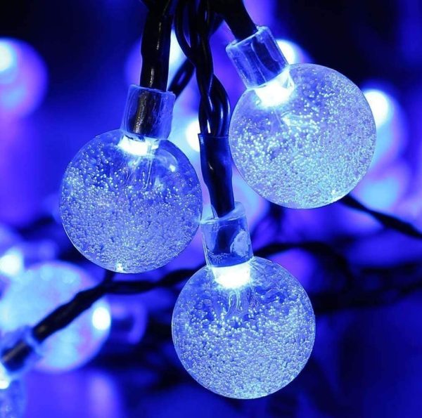 Lyhope Solar Outdoor String Lights, 2 Pack Total 40ft 60 LED Crystal Ball Waterproof Solar Powered Globe Lights for Garden Patio Bistro Cafe Gazebo Holiday Party Outdoor Decorations (Blue) - Image 3