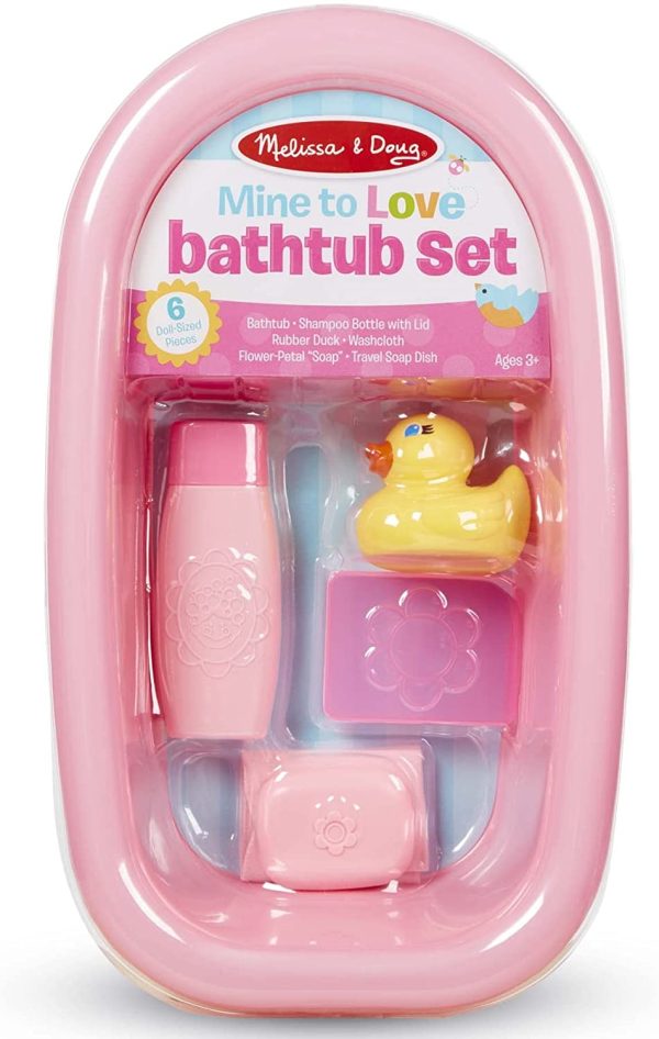 Melissa & Doug Mine to Love Baby Doll Bathtub and Accessories Set (6 Pieces)