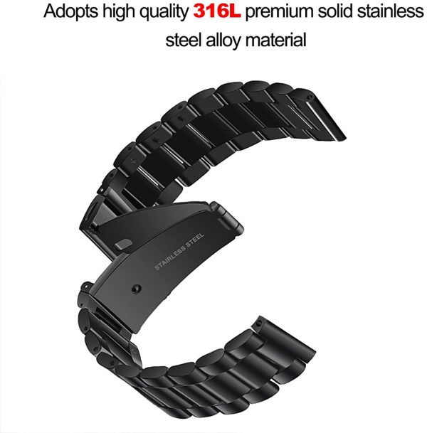 V-MORO Straps Compatible with Fitbit Versa 2 Bands/Fitbit Versa Band/Vesra Lite/Versa SE Watch Band Solid Stainless Steel Metal Business Replacement Bracelet for Fitbit Versa/Versa 2/Versa Lite/Versa Se/Versa Special Edition Smart Watch - Image 4