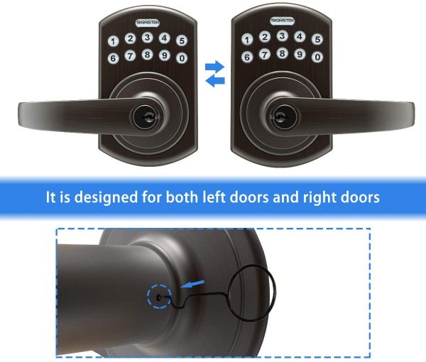 Keypad Entry Door Lock with Flex-Lock and Reversible Lever, LED Backlight, Password/Key Accessible - Image 9