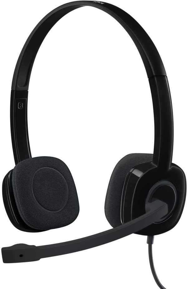 3.5 mm Analog Stereo Headset H151 with Boom Microphone (981-000587),Black - Image 2