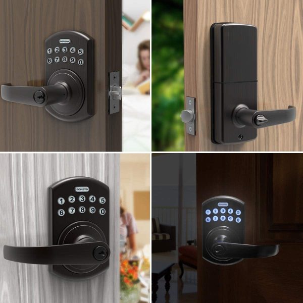 Keypad Entry Door Lock with Flex-Lock and Reversible Lever, LED Backlight, Password/Key Accessible - Image 2