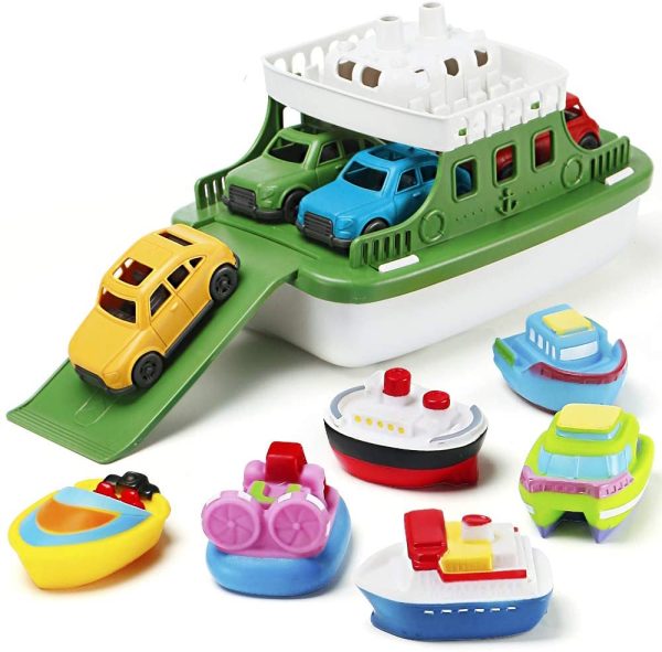 Bath Boat Toy,11 Piece Bath Boat Toy with 4 Mini Cars and 6 Boat Squirters,Floating Boat Toys for Bathtub Bathroom Pool Beach for Toddlers Boys Girls Kids - Image 3