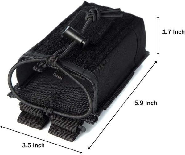 Radio Case/Radio Holder Molle Tactical Radio Holster Heavy Duty Radios Pouch Bag for Two Ways Walkie Talkies Compatible with Bags/Packs/Duffels - Image 2