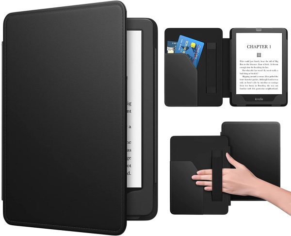 Case Fit New 6.8" Kindle Paperwhite and Kindle Paperwhite Signature Edition 11th Gen 2021, Light Cover Case with Hand Strap Auto Wake/Sleep for Kindle Paperwhite 2021 E-Reader Black - Image 8