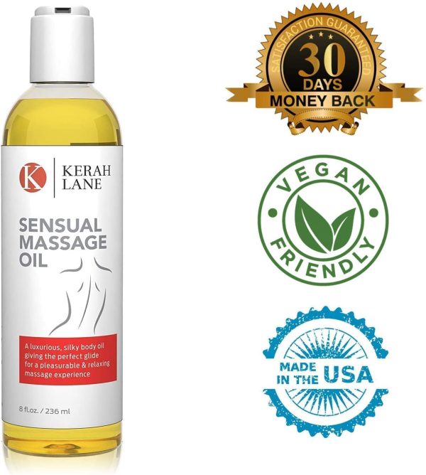 Sensual Body Massage Oil, Therapeutic and Relaxing Essential Oils for Couples, with Lavender and Bergamot