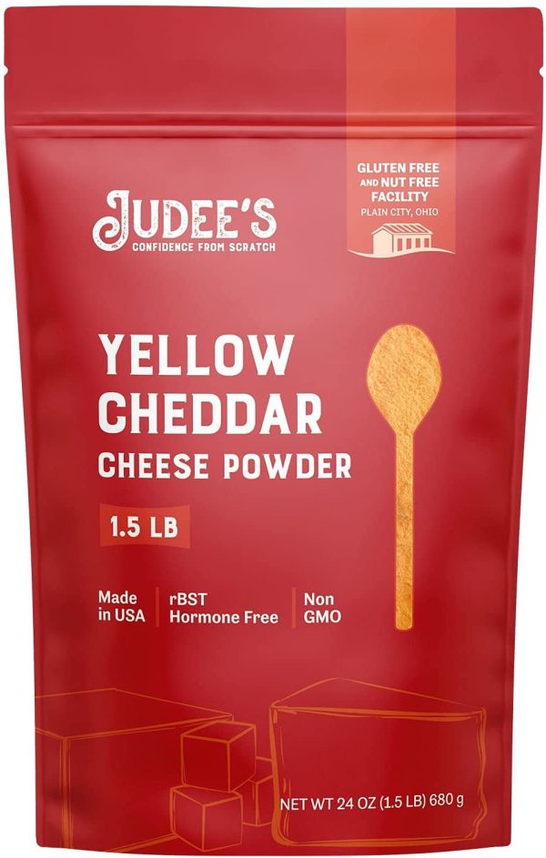 Judee's Yellow Cheddar Cheese Powder 0.68kg (1.5 lb) - 100% Non-GMO, rBST Hormone-Free, Gluten-Free & Nut-Free - Made from Real Cheddar Cheese - Made in USA - Great in Sauces, Soups, Dips, and Seasonings - Image 7