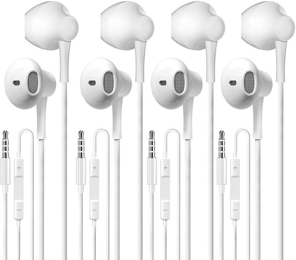 4 Pack Earbuds Stereo Earphones with Microphone Wired Headphones Bass in Ear Earbud Headphones Compatible with Mobile Phones, Tablets, MP3 and Other 3.5 mm Audio Device - Image 2