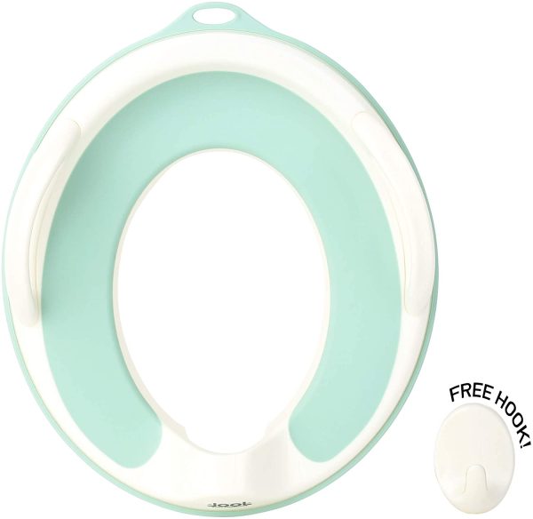 Potty Training Seat for Boys and Girls With Handles, Fits Round & Oval Toilets, Non-Slip with Splash Guard, Includes Free Storage Hook - Jool Baby - Image 2