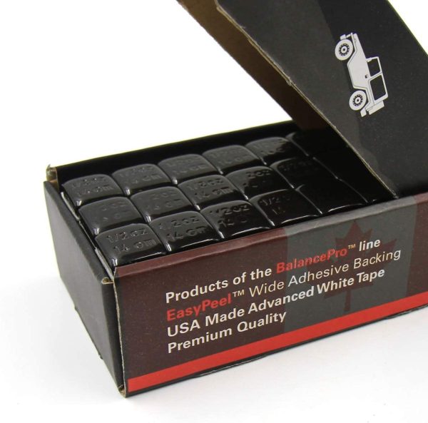 1/2oz, 0.5oz, Black Adhesive Stick on Wheel Weights, Easy Peel, US Quality, 63 oz/Box (126pcs) - Image 5