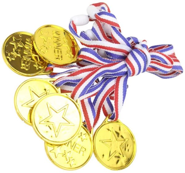 STOBOK Kids Gold Award Medal Plastic Winner Medals for Sports Competitions Matches Party Favors,24 Pieces - Image 2