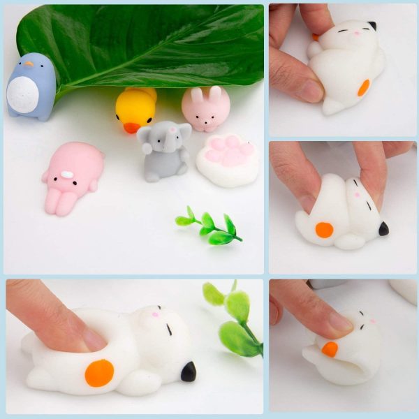 WATINC 30 Pcs Mochi Squeeze Toy, Squeeze Cat Toy for Mochi Party Favors, Birthday Gifts for Boys & Girls, Mini Cute Animal Squeeze Toys, Kawaii Stress Relief Toys, Goodie Bags Egg Fillers