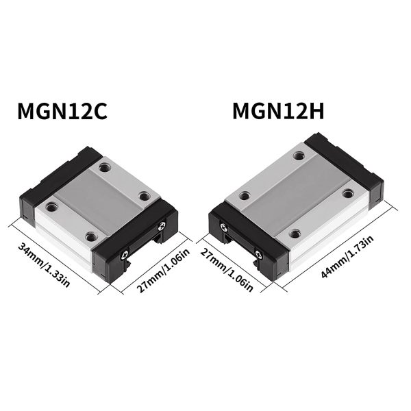 OUYANG MGN12H 300mm Linear Rail Guide for 3D Printers, CNC Machine (H-Type,Black) - Image 3