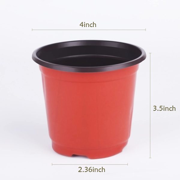 Nursery Pots, PEYOU 100 Pack 4" Plastic Plant Pots, Plant Flower Seedling Pots, Reusable Seed Starting Pots for Seedlings Transplanting Small Plants Growing - Image 8