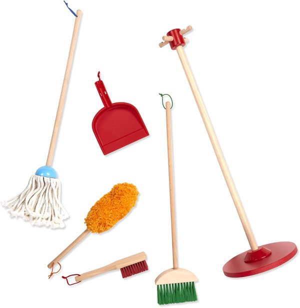 Melissa & Doug Dust! Sweep! Mop! 6-Piece Pretend Play Set - Image 2