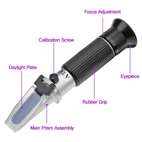 Brix Refractometer 0-32% for Measuring Sugar Content for Beer, Wine, Juice...Home Brewing Equipment with Automatic Temperature Compensation - Image 2