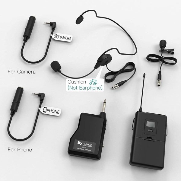 Wireless Microphone System,Fifine Wireless Microphone Set with Headset and Lavalier Lapel Mics, Beltpack Transmitter and Receiver,Ideal for Teaching, Preaching and Public Speaking Applications-K037B - Image 9