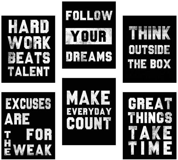 Homanga Motivational Wall Art Posters, Positive Office Decor Art Prints, Set of 6, Inspirational Quote Wall Art for Office Living Room Bedroom, Canvas Posters 20x25 cm Unframed - Image 7