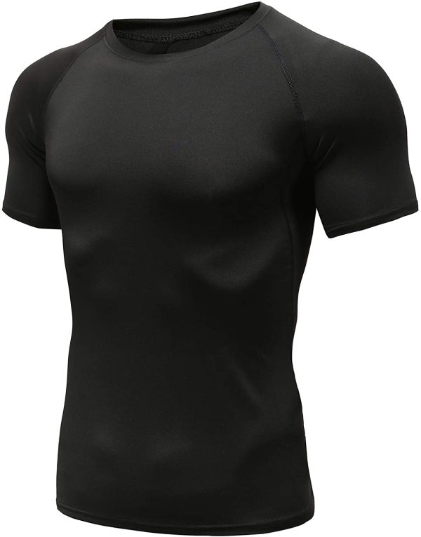 Men's (Pack of 3) Cool Dry Compression Short/Long Sleeve Sports Baselayer T-Shirts Tops