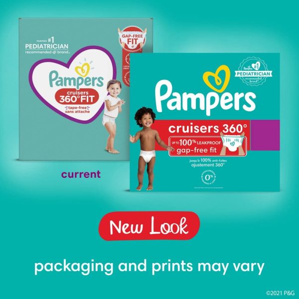 Diapers Size 3, 78 Count - Pampers Pull On Cruisers 360? Fit Disposable Baby Diapers with Stretchy Waistband, Super Pack (Packaging May Vary)