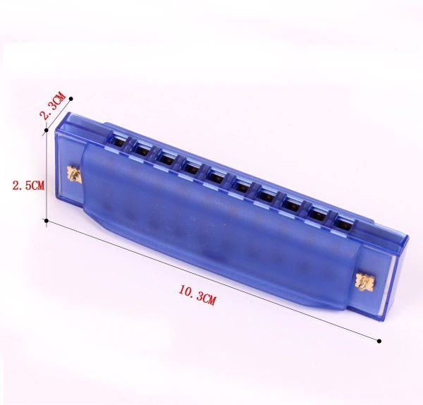 OFKPO 2 PCS Colorful 10 Holes Children Plastic Harmonica Translucent Tuned Musical Educational Toys (Blue and Rose Red) - Image 4