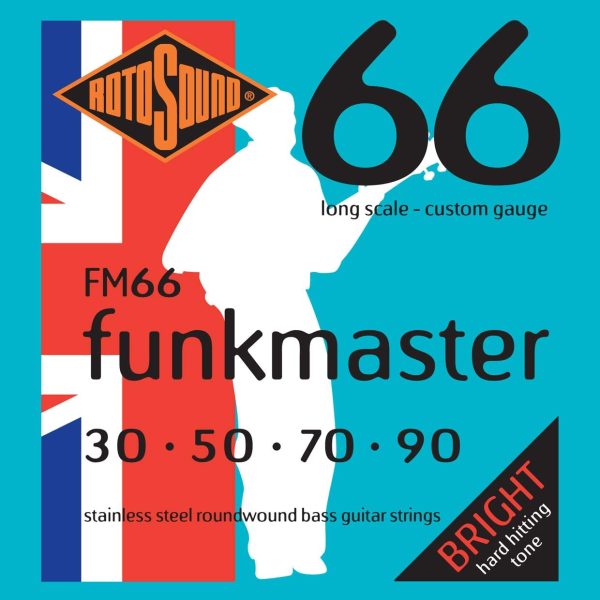 Rotosound FM66 Swing Bass 66 Stainless Steel Funkmaster Bass Guitar Strings (30-90)