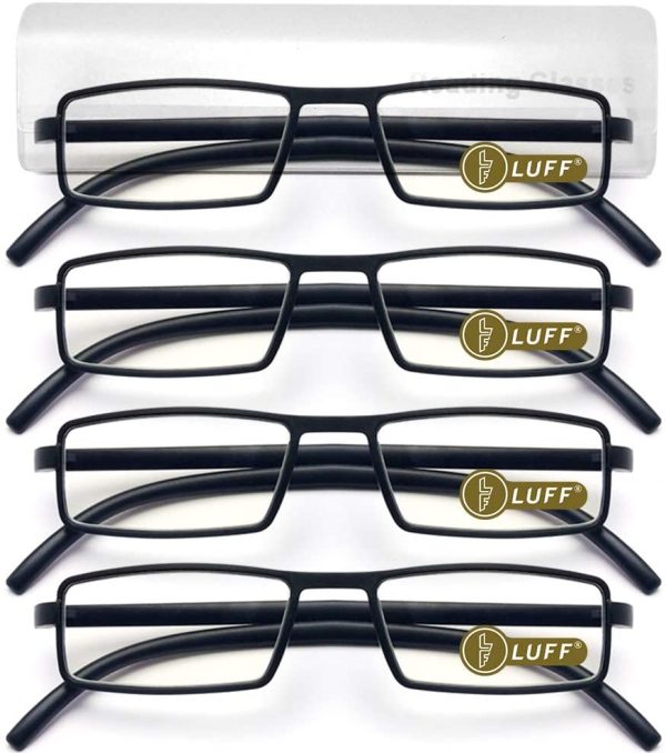 LUFF 4 Pcs Of Reading Glasses Flexible Temples, Anti-Blue Light And Ultra-Light Reading Glasses For Unisex - Image 2