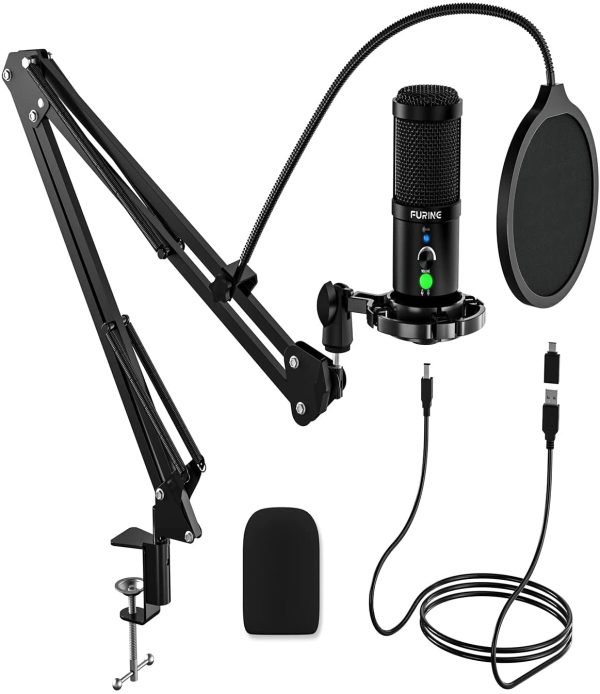 USB Microphone Kit,  192kHz/24Bit Professional Podcast Condenser Mic with Zero Latency Monitoring and Noise Reduction for Computer, Gaming, Recording, Broadcasting, Streaming, YouTube, Twitch, ASMR-CM2001 - Image 3