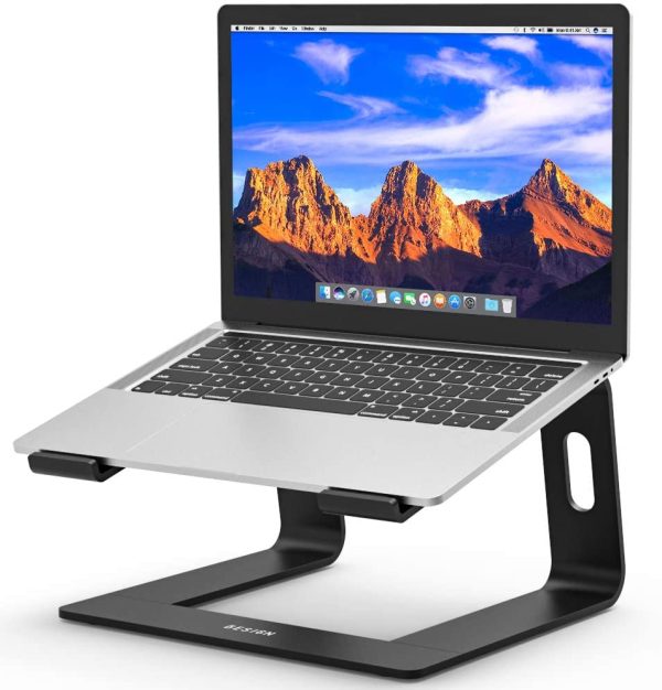 LS03 Aluminum Laptop Stand, Ergonomic Detachable Computer Stand, Riser Holder Notebook Stand Compatible with Air, Pro, Dell, HP, Lenovo More 10-15.6" Laptops (Black) - Image 4