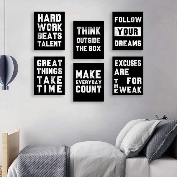 Homanga Motivational Wall Art Posters, Positive Office Decor Art Prints, Set of 6, Inspirational Quote Wall Art for Office Living Room Bedroom, Canvas Posters 20x25 cm Unframed - Image 3