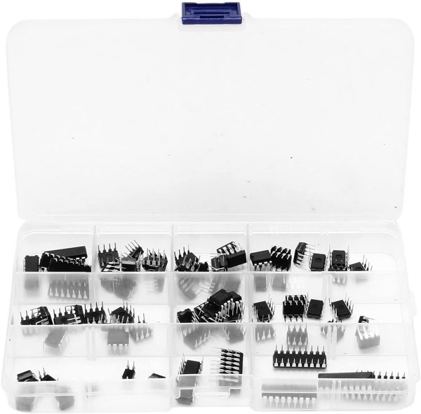 85 Pieces 10 Types Integrated Circuit Chip Assortment Kit, DIP IC Socket Set for Opamp Single Precision Timer Pwm - Image 4