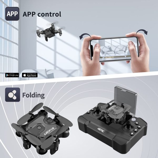 4DRC V2 Mini Drone with Camera for Kids Adults,720P HD FPV Live Video drone for Beginners,RC Foldable Quadcopter,App Control,3D Flips and Headless Mode,One Key Return,Altitude Hold,3 Batteries - Image 5