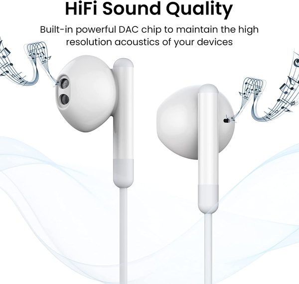 USB C Headphones/Earphones, in Ear USB C Earphones, Type C Earphone with Microphone and Volume Control Earbuds Headset Compatible with Pixel 2/3/4/5, Samsung S20/S21/Note10, Huawei Mate 20/P30 - Image 2