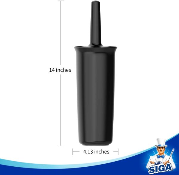 MR.SIGA Toilet Bowl Brush and Holder for Bathroom, Black, 1 Pack - Image 5