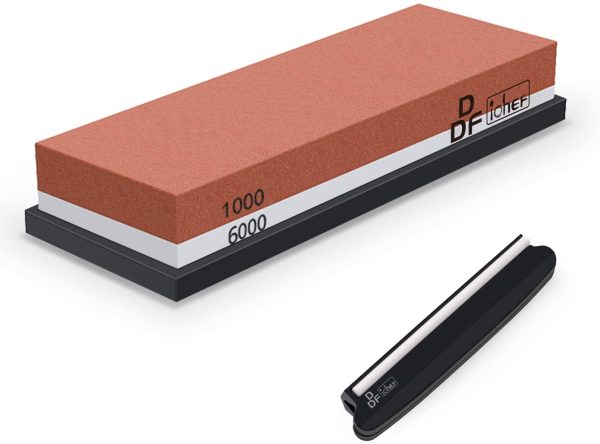 DDF IohEF Sharpening Stone grit 1000/6000, Whetstone Professional 2-in-1 Double-Sided Water Stone Knife Sharpener with Non-Slip Silicone Base and Angle Guide - Image 8