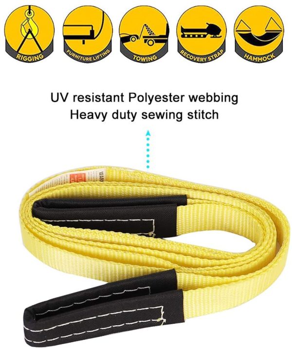 XSTRAP Heavy-Duty 4,000 LB Breaking Strength 65 FT Rope Hoist with 2PK 8 FT Lift Sling (Black) - Image 6