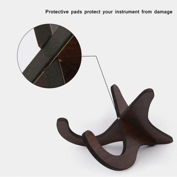 Wooden Ukulele Stand Violin Mandolin Folding Portable Stand - Image 2