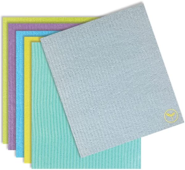 Nature's Circle - 6 Pack Swedish Dish Cloth for Cleaning - Eco Friendly Sponge Cloth for use as Kitchen Dishcloth - Reusable Paper Towel - Dish Rag or General Cleaning Cloth (Assorted, 6 Pack) - Image 5